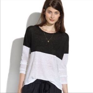 Madewell Black & White Long Sleeve T-Shirt